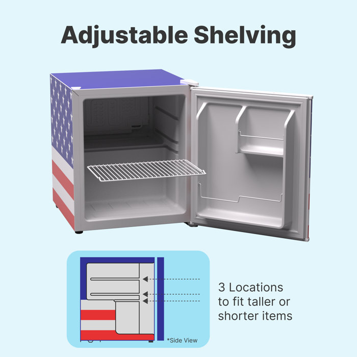 Husky 43L Solid Door 1.5 Cu. Ft. Freestanding CounterTop Mini Fridge